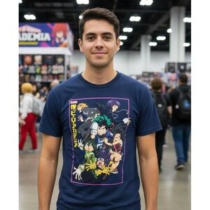 My Hero Academia Funimation Graphic T-Shirt Men's Small 34-36 Short Sleeve Blue